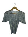 【中古】PLEATS PLEASE ISSEY MIYAKE◆カットソー/--/ポリエステル/GRY/総柄/PP06-JK304【レディースウェア】