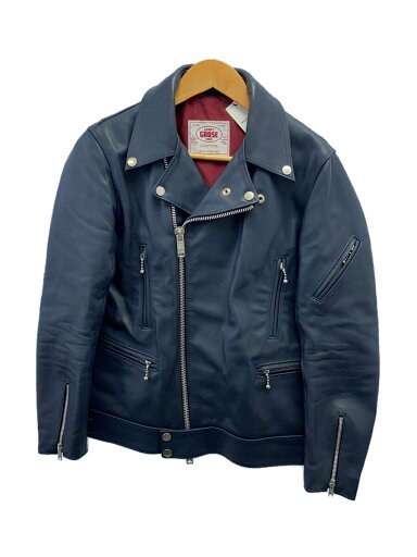 【中古】JAMES GROSE◆NEW MANILA JACKET/ニューマニラ/ダブルライダースジャケット/36/牛革/ネイビー【メンズウェア】 【中古】JAMES GROSE◆NEW MANILA JACKET/ニューマニラ/ダブルライダースジャケット/36/牛革/ネイビー【メンズウェア】