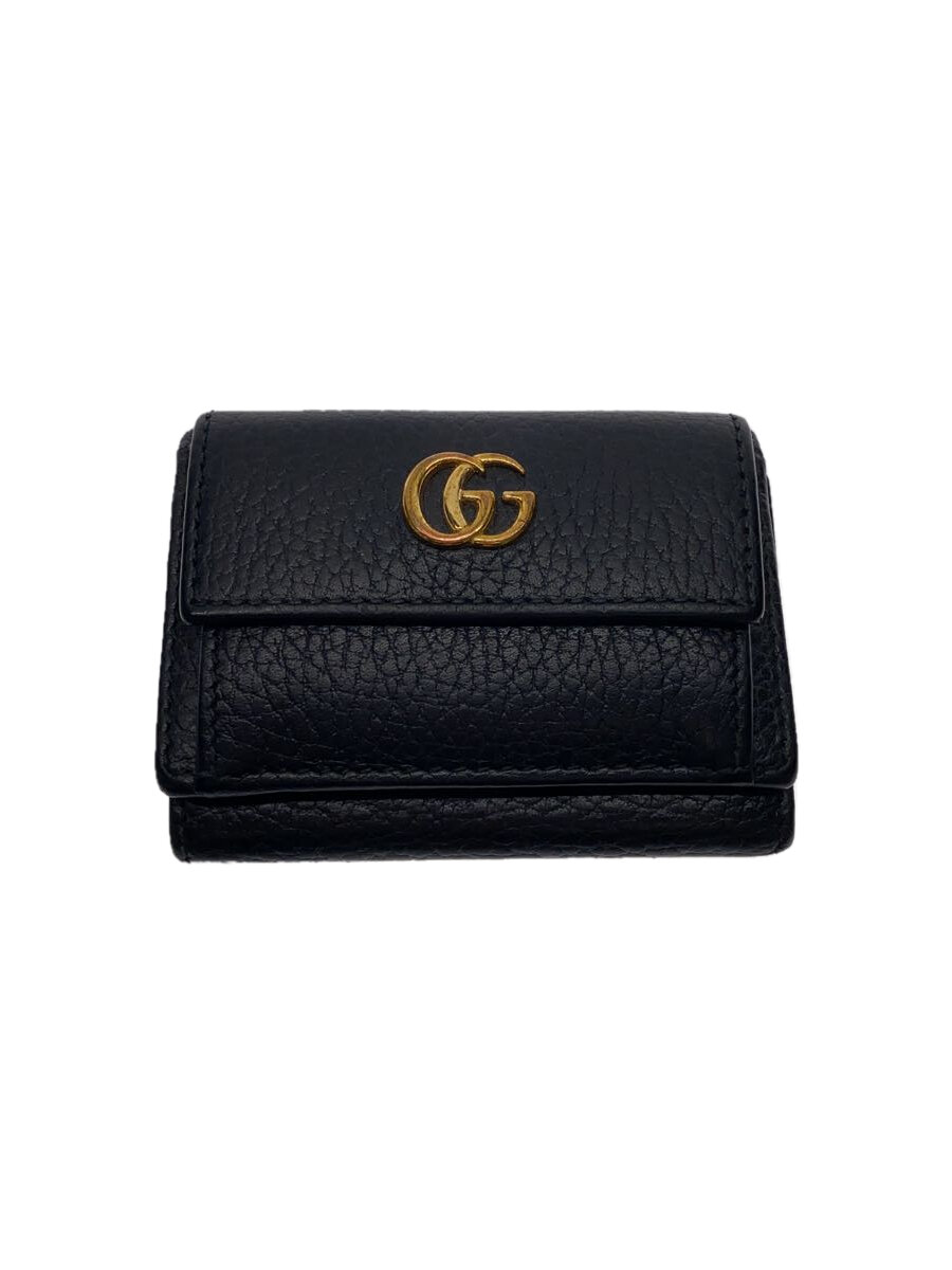 【中古】GUCCI◆3つ折り財布/レザー/BLK/レディース/523277 0416【服飾雑貨他】