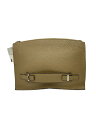 【中古】FURLA◆クラッチバッグ/レザー/KHK/無地【バッグ】