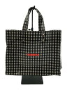 【中古】TEMBEA◆saro別注/トートバッグ/--/BLK/チェック【バッグ】