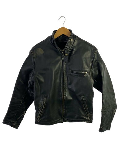 【中古】Schott◆シングルライダースジャケット/38/レザー/BLK【メンズウェア】 【中古】Schott◆シングルライダースジャケット/38/レザー/BLK【メンズウェア】