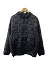 【中古】patagonia◆ジャケット/XL/ナイロン/ブラック/マイクロパフフーディー/84030【メンズウェア】