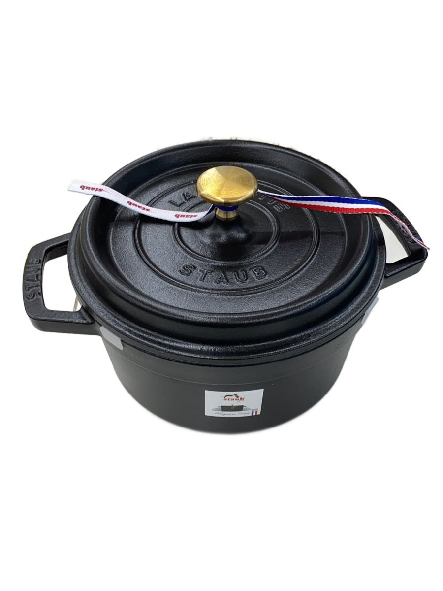 【中古】Staub◆ココット鍋/容量:2L/サイズ:22cm/2点セット/BLK/1102025【キッチン用品】