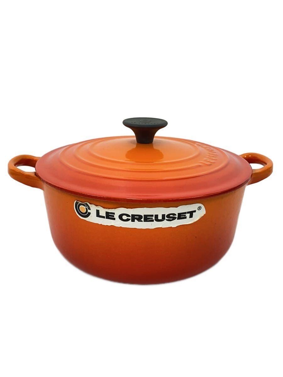 【中古】LE CREUSET◆鍋/ORN/シグニチャー/ココット・ロンド/20cm/ルクルーゼ【キッチン用品】