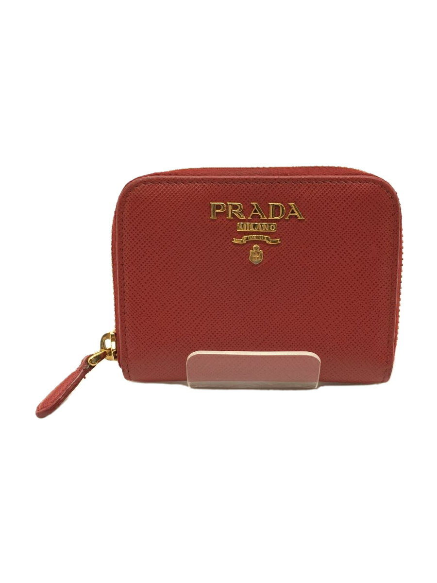 PRADA◆2つ折り財布/PVC/RED/レディース/1ML522