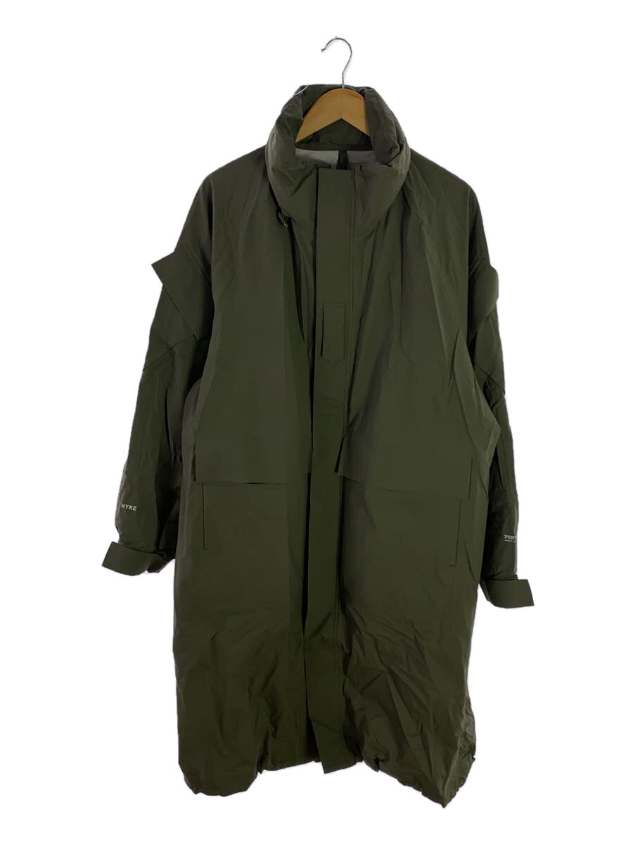 HYKE◆pertex shell coat/コート/5/ナイロン/KHK/242-17470