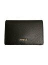 【中古】FURLA◆カードケース/レザー/BLK/無地/レディース/PT13CL0【服飾雑貨他】