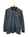 【中古】BURBERRY GOLF◆ポロシャツ/M/コットン/BLK/BF