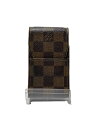 【中古】LOUIS VUITTON◆エテュイ・シガレット_ダミエ・エベヌ_BRW/レザー/BRW/総柄/メンズ【服飾雑貨他】