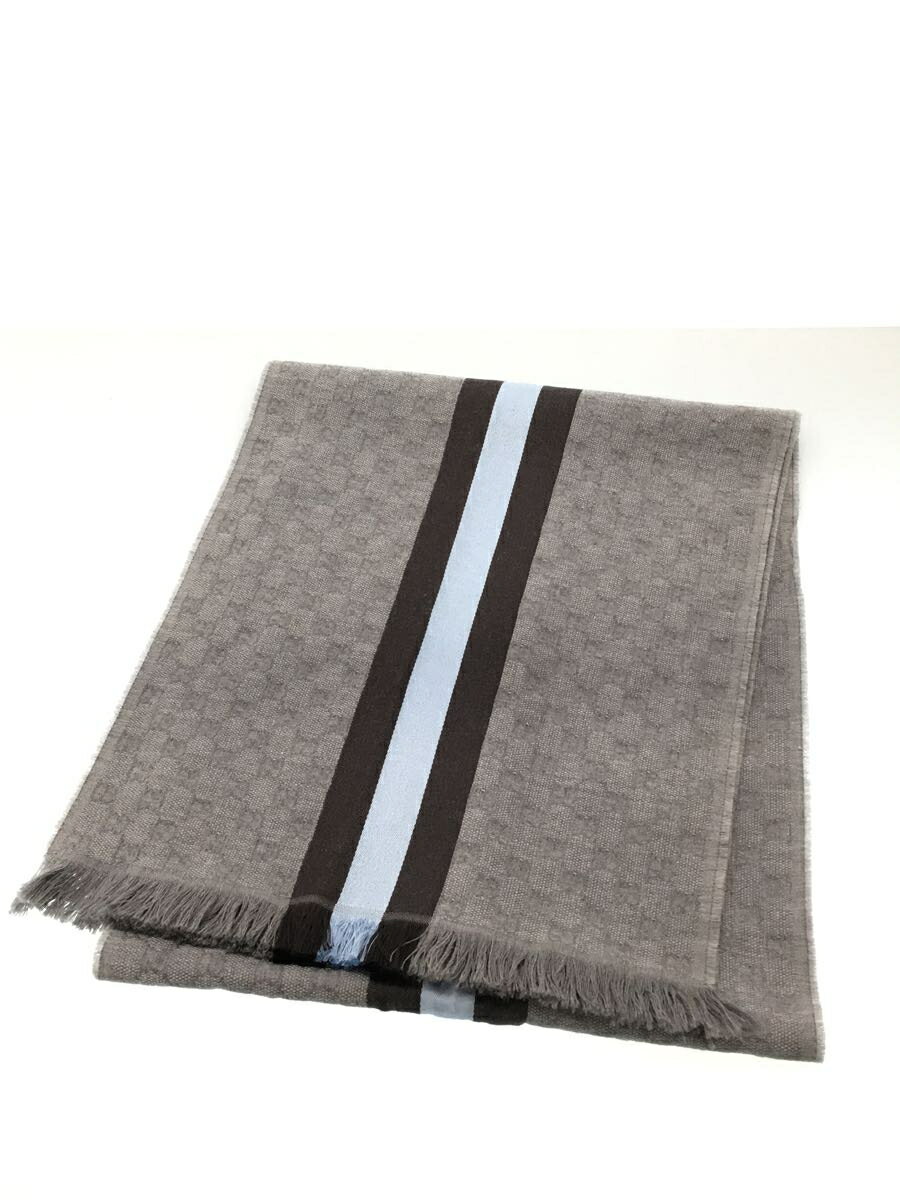 【中古】GUCCI◆マフラー/ウール/グレー/1473514G704/SC VERBIER SCARF【服飾雑貨他】