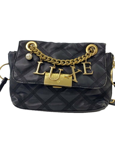 【中古】GUESS◆ショルダーバッグ/レザー/BLK/無地【バッグ】 【中古】GUESS◆ショルダーバッグ/レザー/BLK/無地【バッグ】