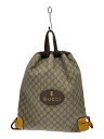 【中古】GUCCI◆ドローストリング・バックパック_GGスプリーム/PVC/BEG【バッグ】