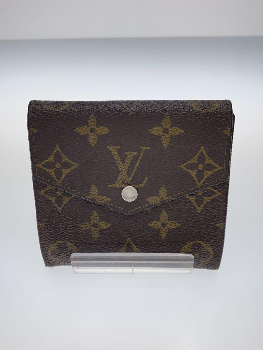 【中古】LOUIS VUITTON◆ポルト・モネ・ビエ・カルト・クレディ_モノグラム・キャンバス_BRW/PVC/BRW/レディース【服飾雑貨他】