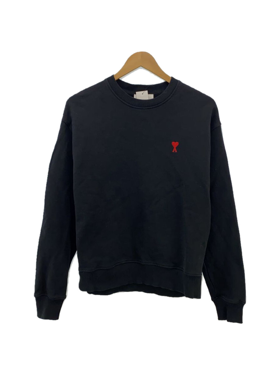 【中古】AMI Alexandre Mattiussi◆スウェット/S/コットン/BLK/BFUSW001.730【メンズウェア】