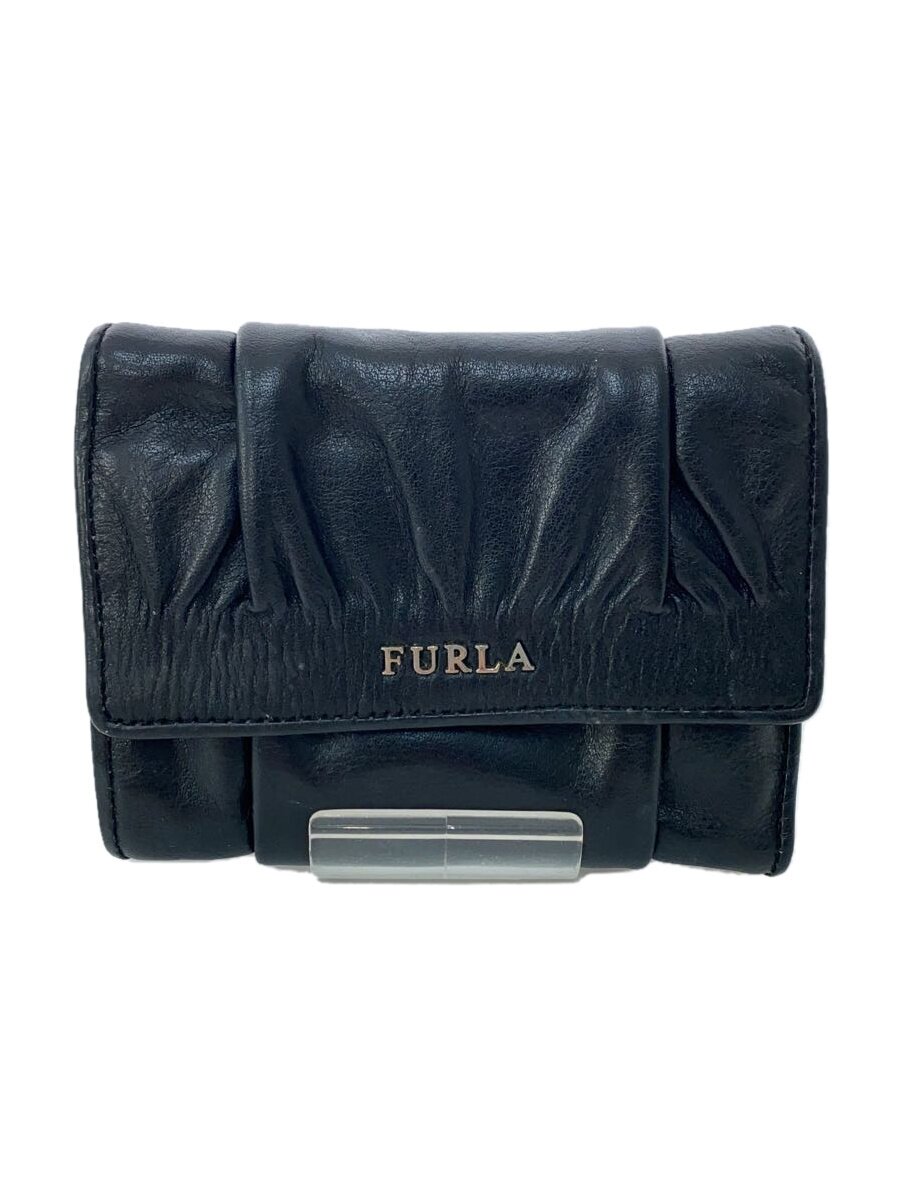 【中古】FURLA◆3つ折り財布/--/BLK/レディース//【服飾雑貨他】