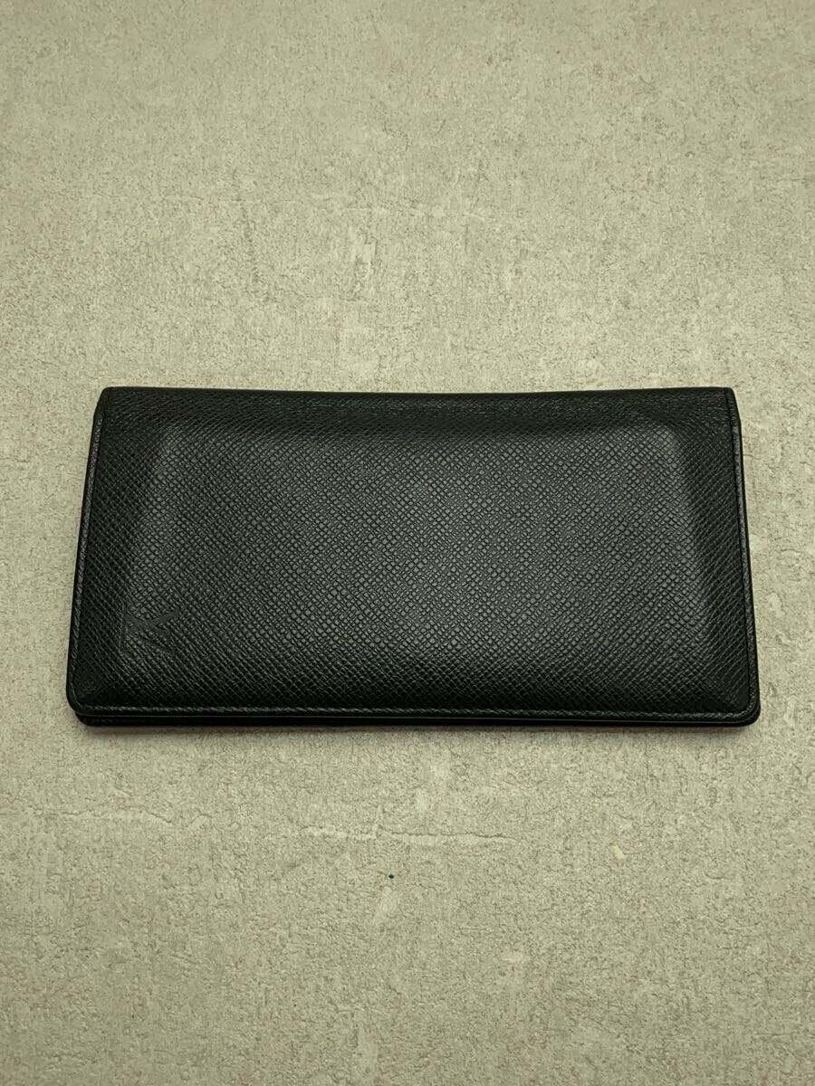 【中古】LOUIS VUITTON◆ポルト・フォイユ・プラザ_タイガ_BLK/長財布/M32572/レザー/ブラック/メンズ【服飾雑貨他】