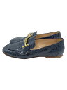 【中古】TOD’S◆クロコ型押/ダブルTビットローファー/35/BLK【シューズ】(4)