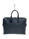 【中古】LOUIS VUITTON◆ポルト・ドキュマン・ジュール_ダミエ・グラフィット_BLK/PVC/BLK【バッグ】