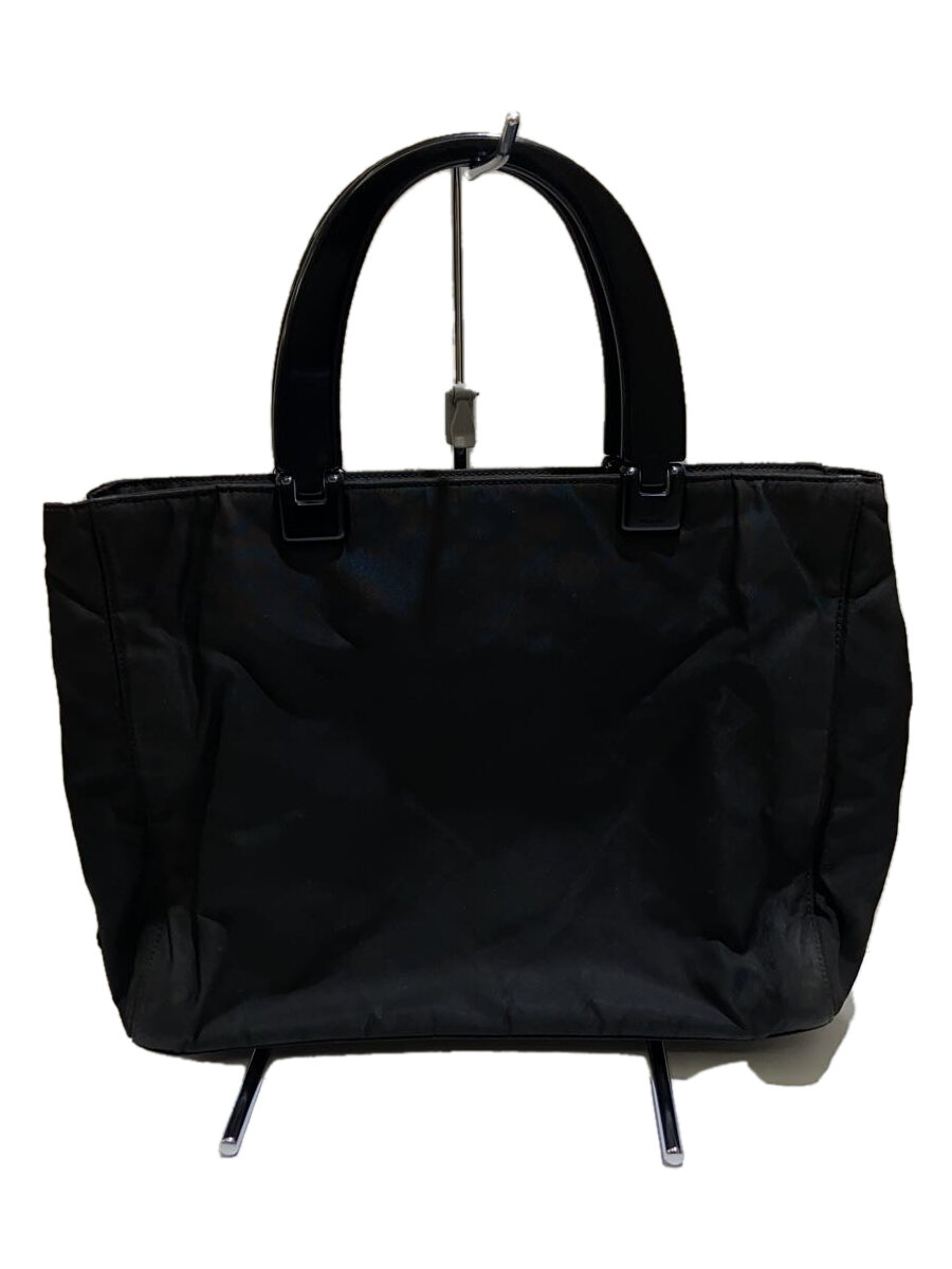 【中古】PRADA◆トライアングルプレート/三角ロゴ/トートバッグ/ナイロン/BLK【バッグ】