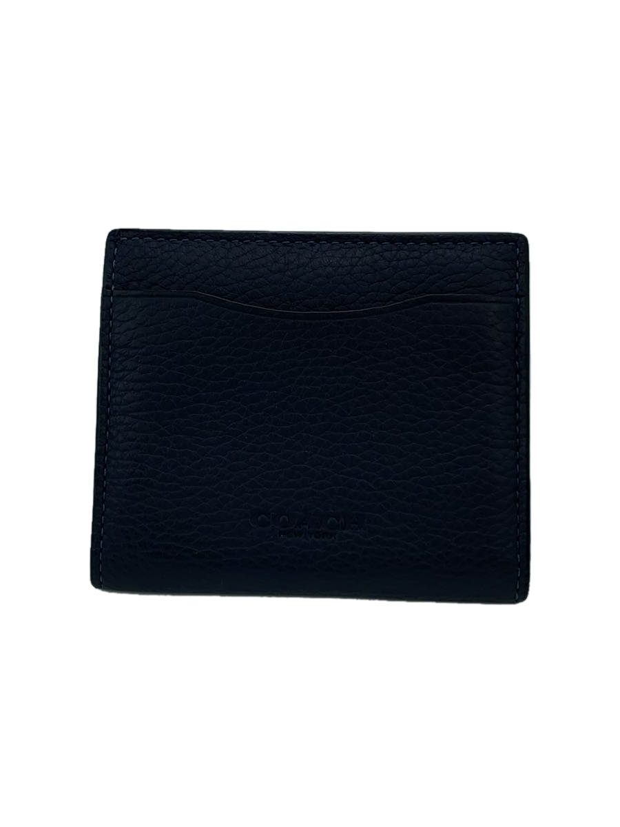【中古】COACH◆2つ折り財布/レザー/NVY/無地/メンズ/ca020【服飾雑貨他】