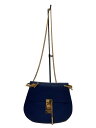 【中古】Chloe◆ショルダーバッグ/レザー/BLU/無地【バッグ】