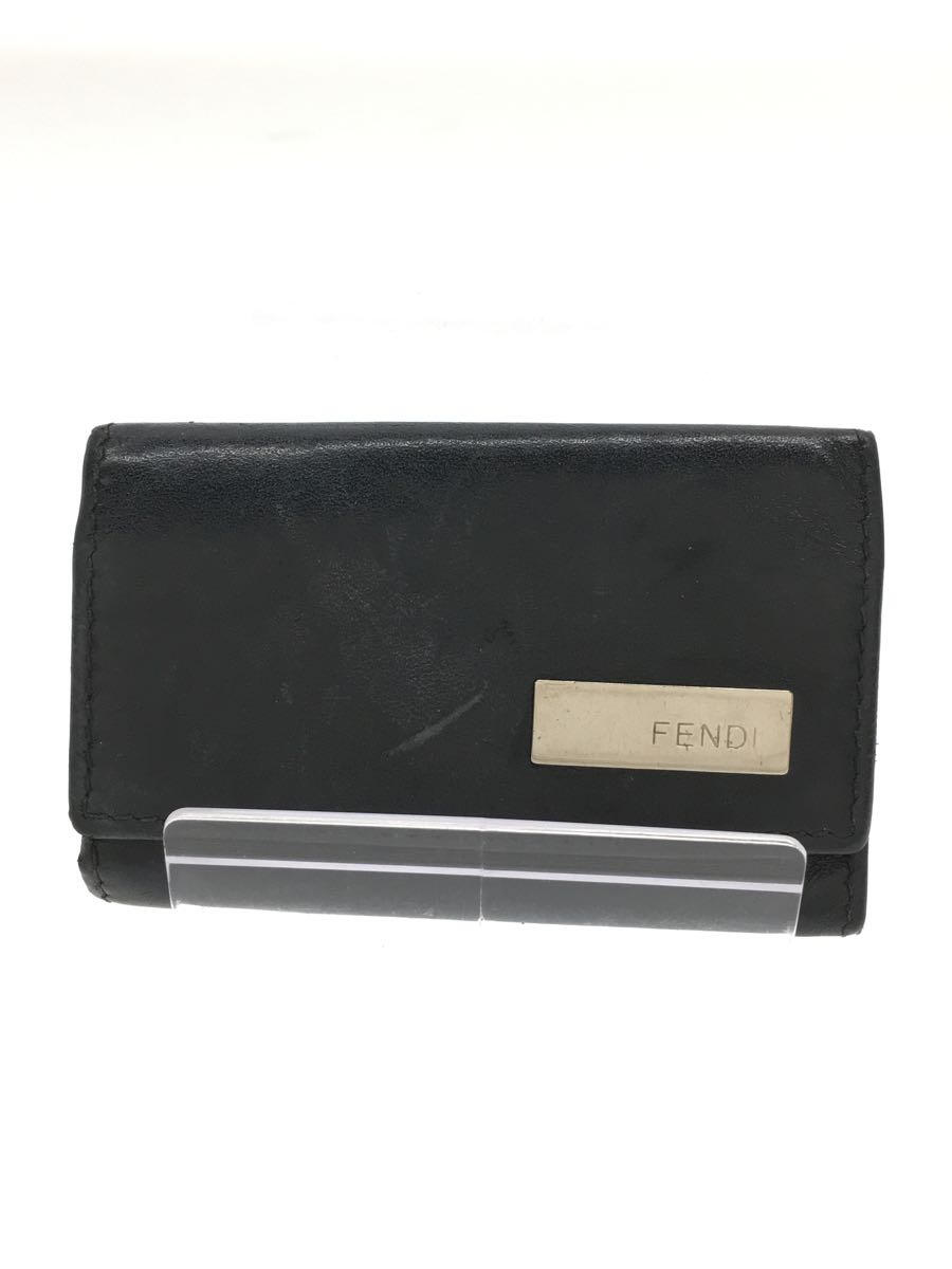 【中古】FENDI◆キーケース/レザー/BL