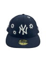 【中古】NEW ERA◆59FIFTY/FLOWER EMBROIDERY/NY/ニューヨークヤンキース/キャップ/7/ブラック/メンズ//【服飾雑貨他】