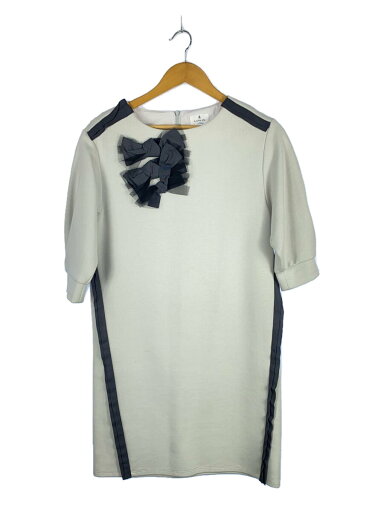 【中古】LANVIN en Bleu◆半袖ワンピース/リボンワンピース/38/コットン/GRY/3894331【レディースウェア】 【中古】LANVIN en Bleu◆半袖ワンピース/リボンワンピース/38/コットン/GRY/3894331【レディースウェア】