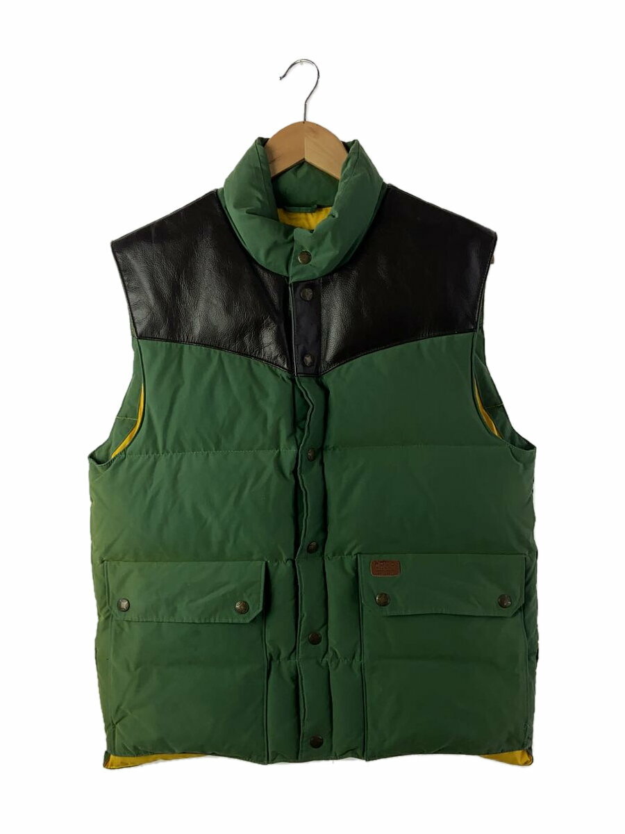 【中古】POLO RALPH LAUREN◆ダウンベスト/M/ポリエステル/GRN【メンズウェア】
