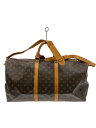 【中古】LOUIS VUITTON◆キーポル・バンドリエール55_モノグラム・キャンバス_BRW/PVC/BRW【バッグ】