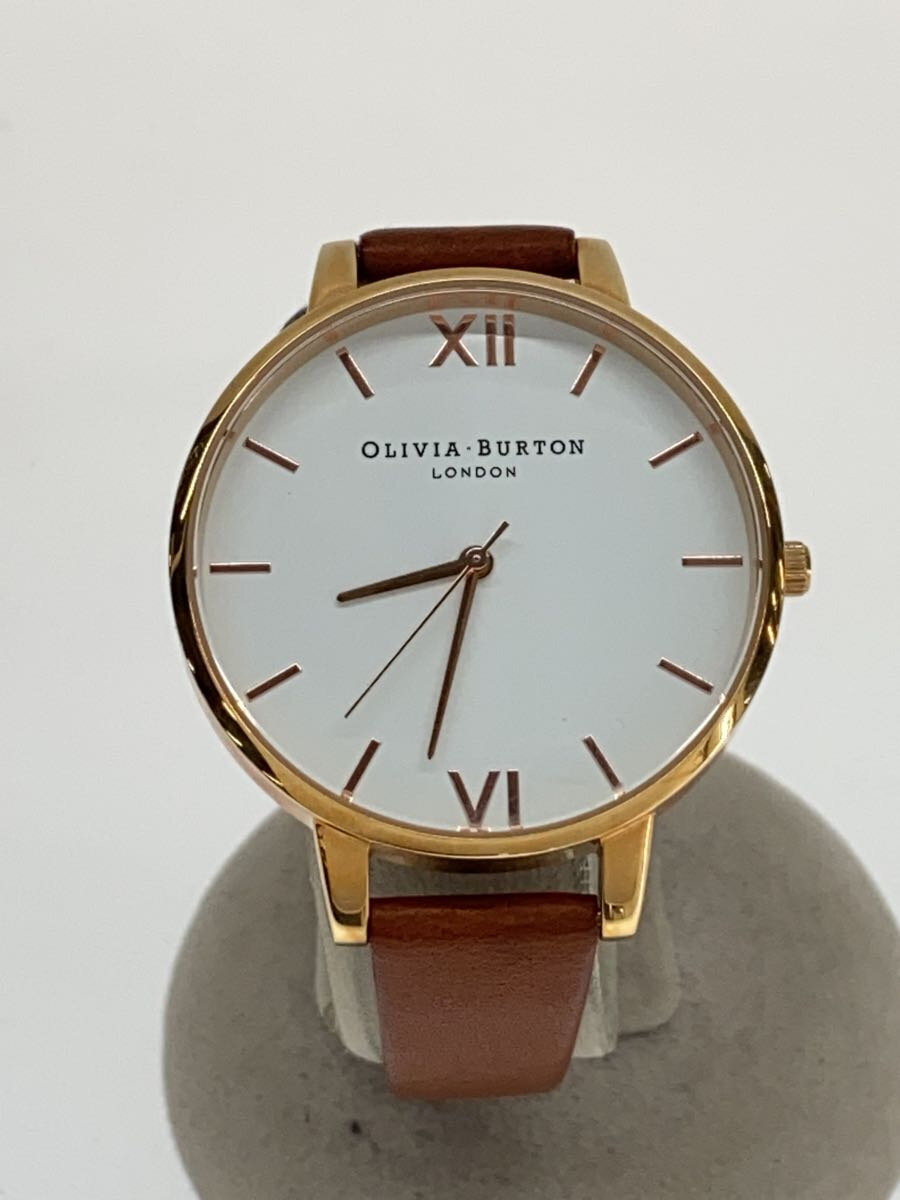 Other - 【中古】OLIVIA BURTON◆クォーツ腕時計/アナログ/レザー/WHT/CML【服飾雑貨他】