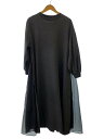 【中古】CAROLINAGLASER◆異素材スリットロングワンピース/コットン/GRY/62-26-0202-438【レディースウェア】