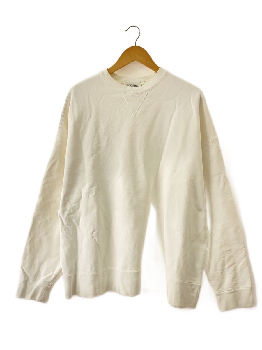 【中古】INSCRIRE◆スウェット/L/コットン/WHT/122AW-BC00【メンズウェア】