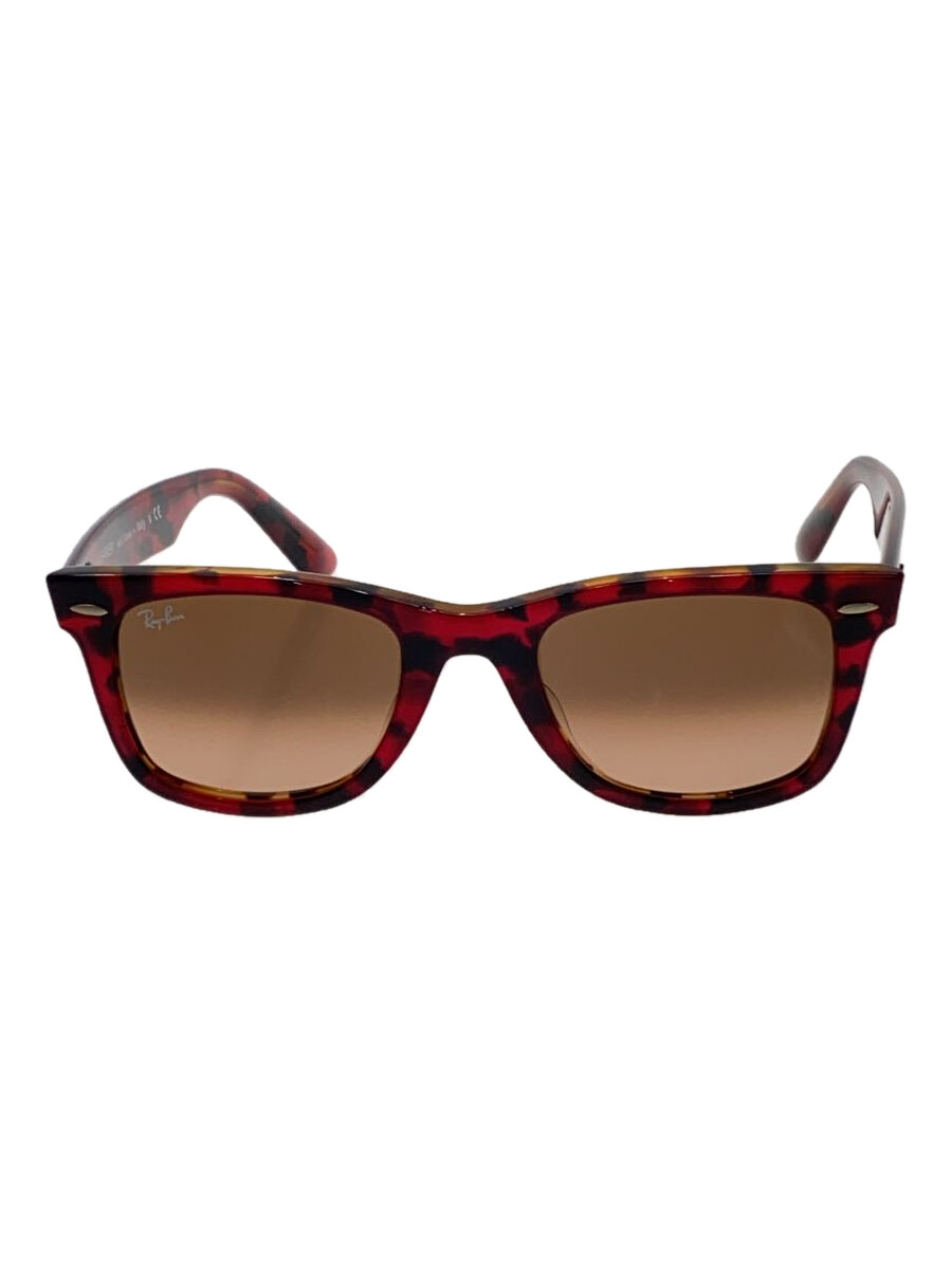 【中古】Ray-Ban◆サングラス/ウェリントン/ベッコウ柄/RED/PNK/メンズ/RB2140-F【服飾雑貨他】