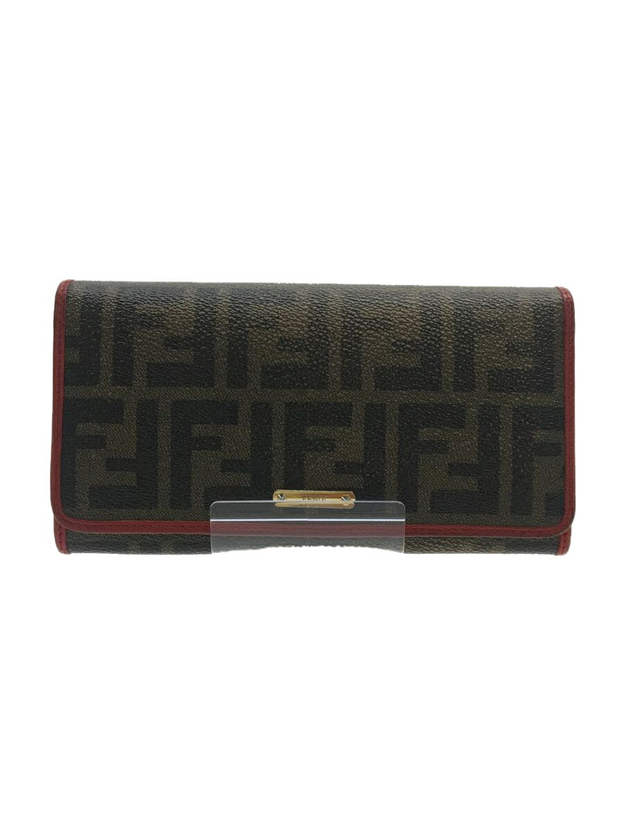 【中古】FENDI◆長財布/--/BRW/レディ