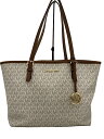 【中古】MICHAEL KORS◆JET SET TRAVEL MD CARRYALL TOTE/BRW/総柄/35H8GTVT2B【バッグ】