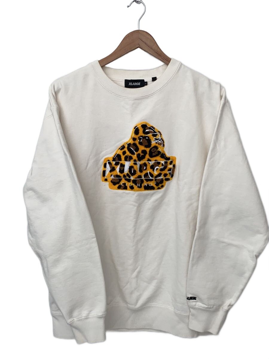 X-LARGE◆LEOPARD OG CREWNECK SWEAT/スウェット/L/コットン/WHT/101204012012