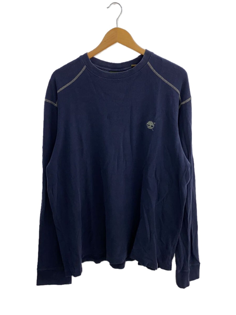 【中古】Timberland◆長袖Tシャツ/XL/コットン/NVY/無地【メンズウェア】