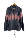 【中古】Dress hippy◆ARGYLE COACH JACKET/ジャケット/L/ポリエステル/GRY/タグ有【メンズウェア】