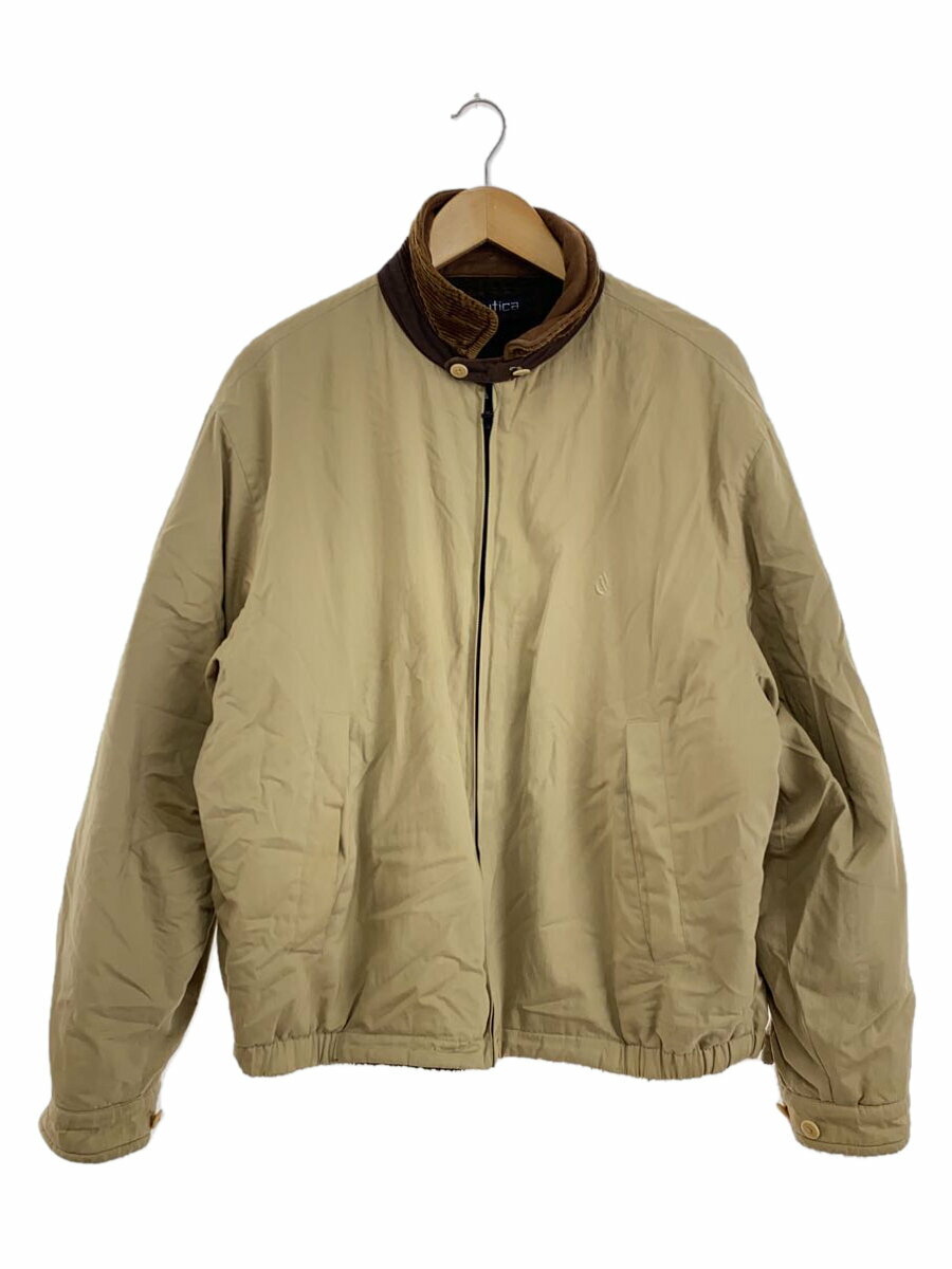 【中古】NAUTICA◆90S/リバーシブル/襟コーデュロイ/ブルゾン/コットン/BEG//【メンズウェア】