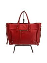 【中古】BALENCIAGA◆トートバッグ/レザー/RED/無地/370926【バッグ】