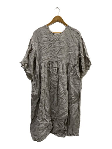 【中古】08Mab◆半袖ワンピース/FREE/リネン/GRY【レディースウェア】 【中古】08Mab◆半袖ワンピース/FREE/リネン/GRY【レディースウェア】