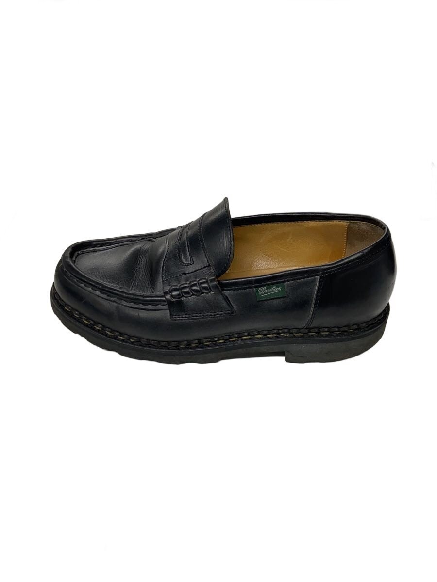 【中古】Paraboot◆REIMS/MARCHE NOIRE-LIS NOIR/ローファー/UK6.5/BLK/レザー//? NULL ?【シューズ】