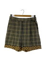 【中古】GUCCI◆ショートパンツ/704674/40/ウール/GRY/グレンCK//【レディースウェア】