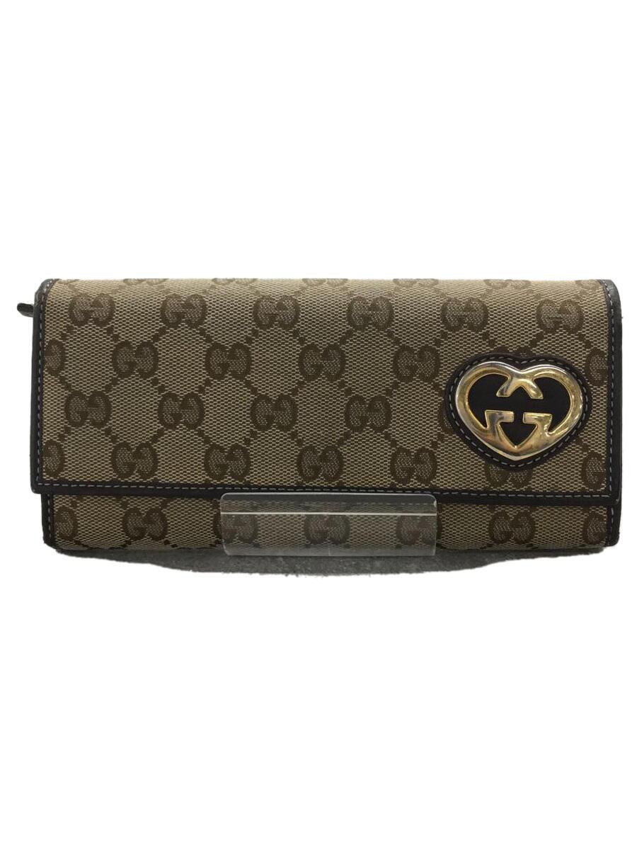 【中古】GUCCI◆長財布/キャンバス/BRW/総柄/レディース/245728//【服飾雑貨他】