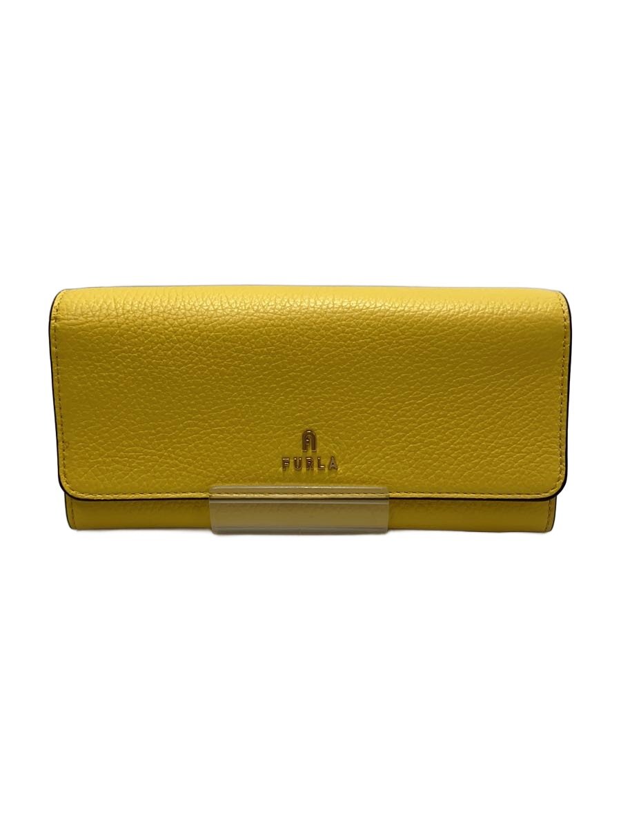 【中古】FURLA◆長財布/レザー/YLW/レ�