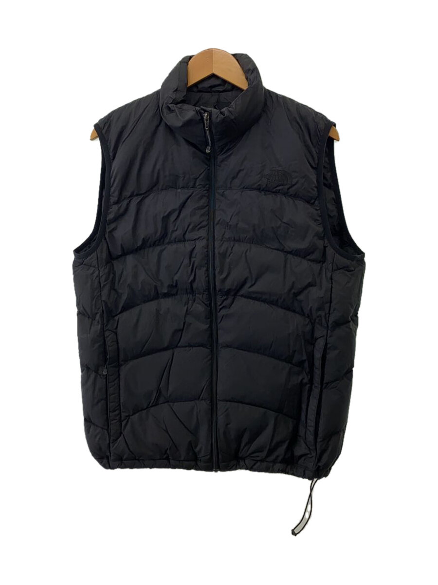 【中古】THE NORTH FACE◆ACONCAGUA VEST_アコンカグアベスト/XL/ナイロン/BLK【メンズウェア】