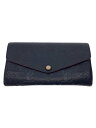 【中古】LOUIS VUITTON◆ポルト・フォイユ・サラ_モノグラム・アンプラント_NVY/牛革/NVY/レディース【服飾雑貨他】