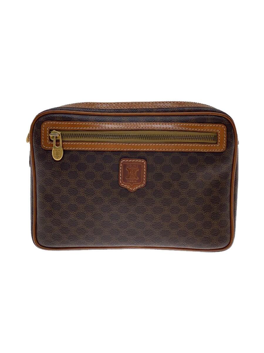 【中古】CELINE◆マカダム柄/クラッチバッグ/--/BRW【バッグ】